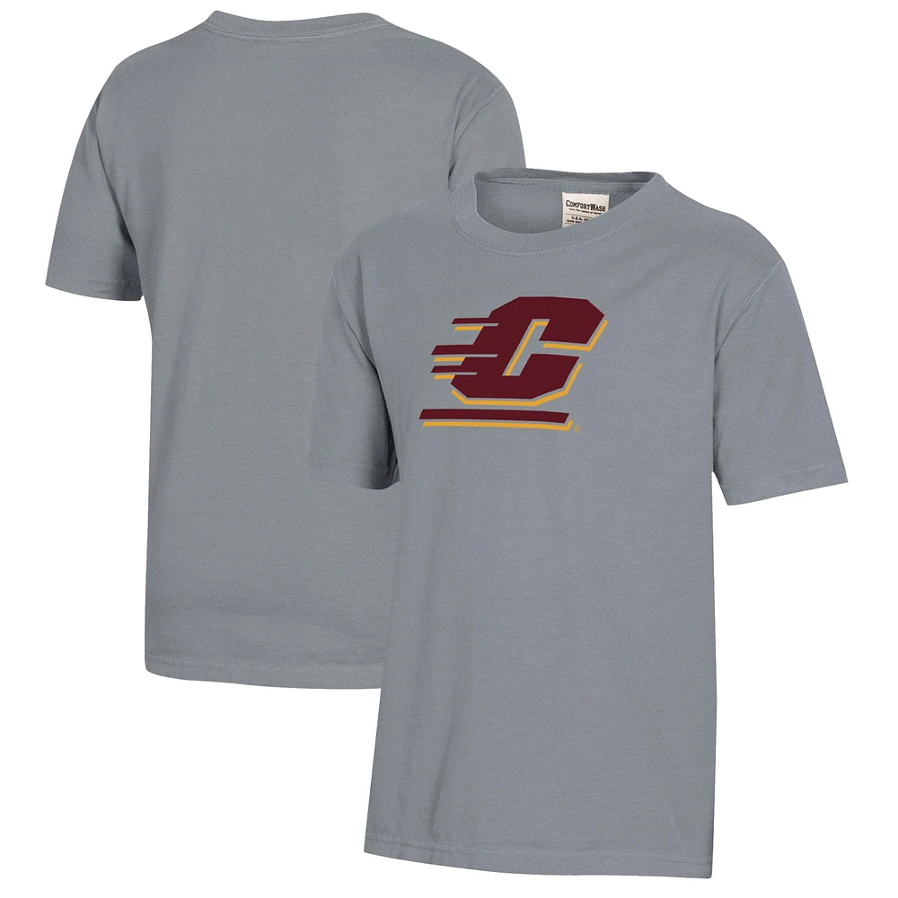 Youth Gray Central Michigan Chippewas Logo Comfort Wash T-Shirt