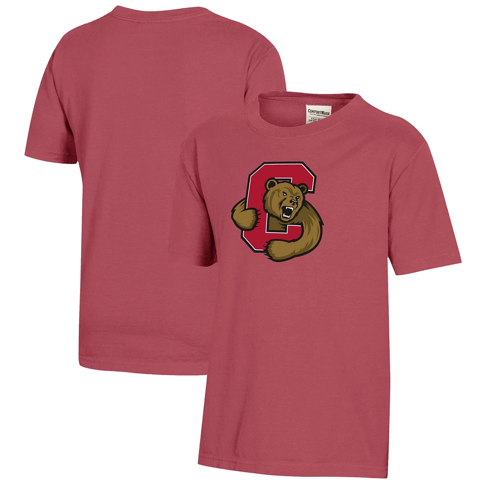 Youth Red Cornell Big Logo Comfort Wash T-Shirt