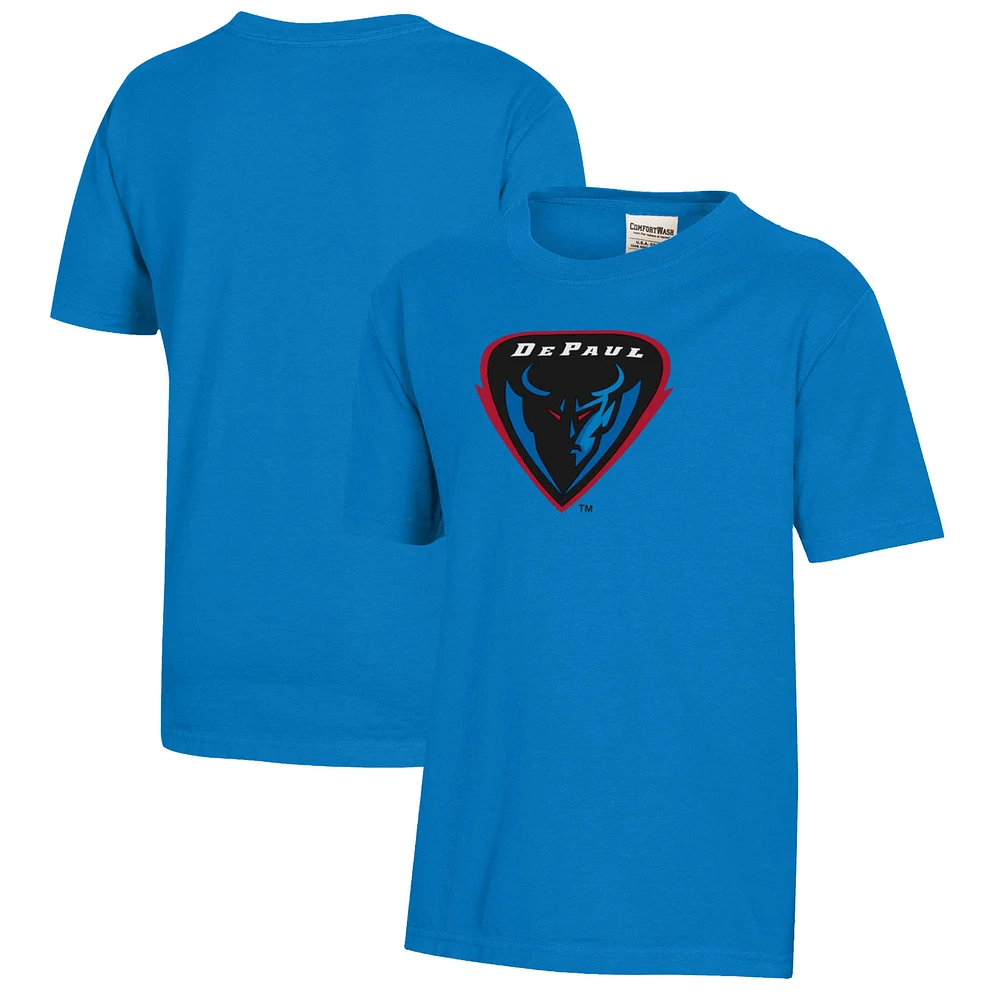 Youth Royal DePaul Blue Demons Logo Comfort Wash T-Shirt