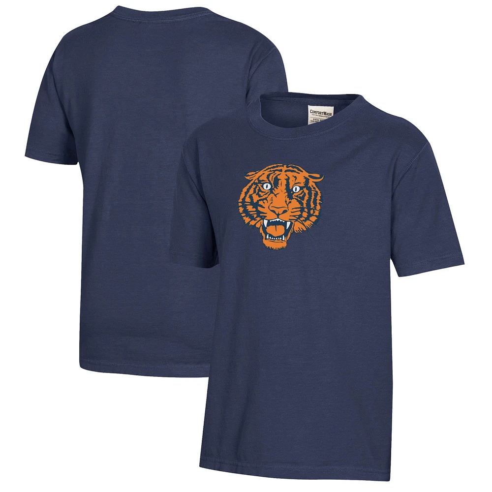 Youth Heather Navy SUNY Fashion Institute of Technology Tigers Logo Comfort Wash T-Shirt