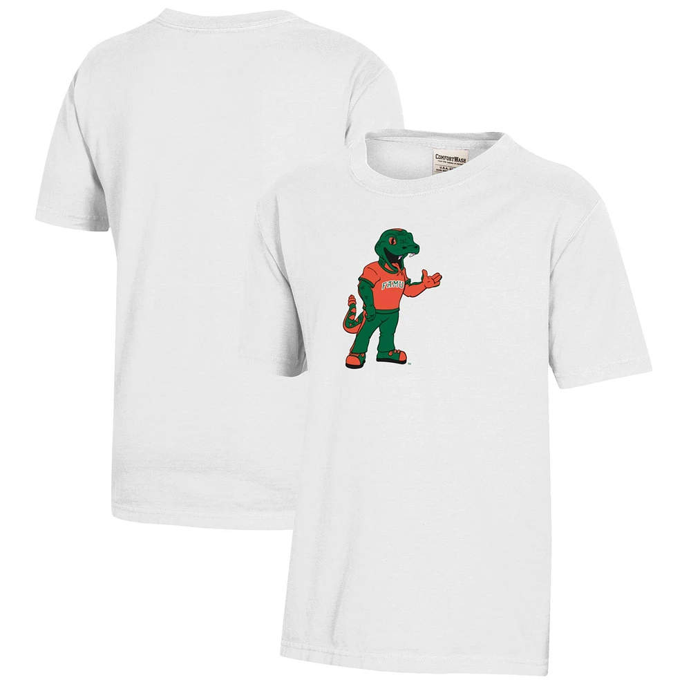 Youth White Florida A&M Rattlers Logo Comfort Wash T-Shirt