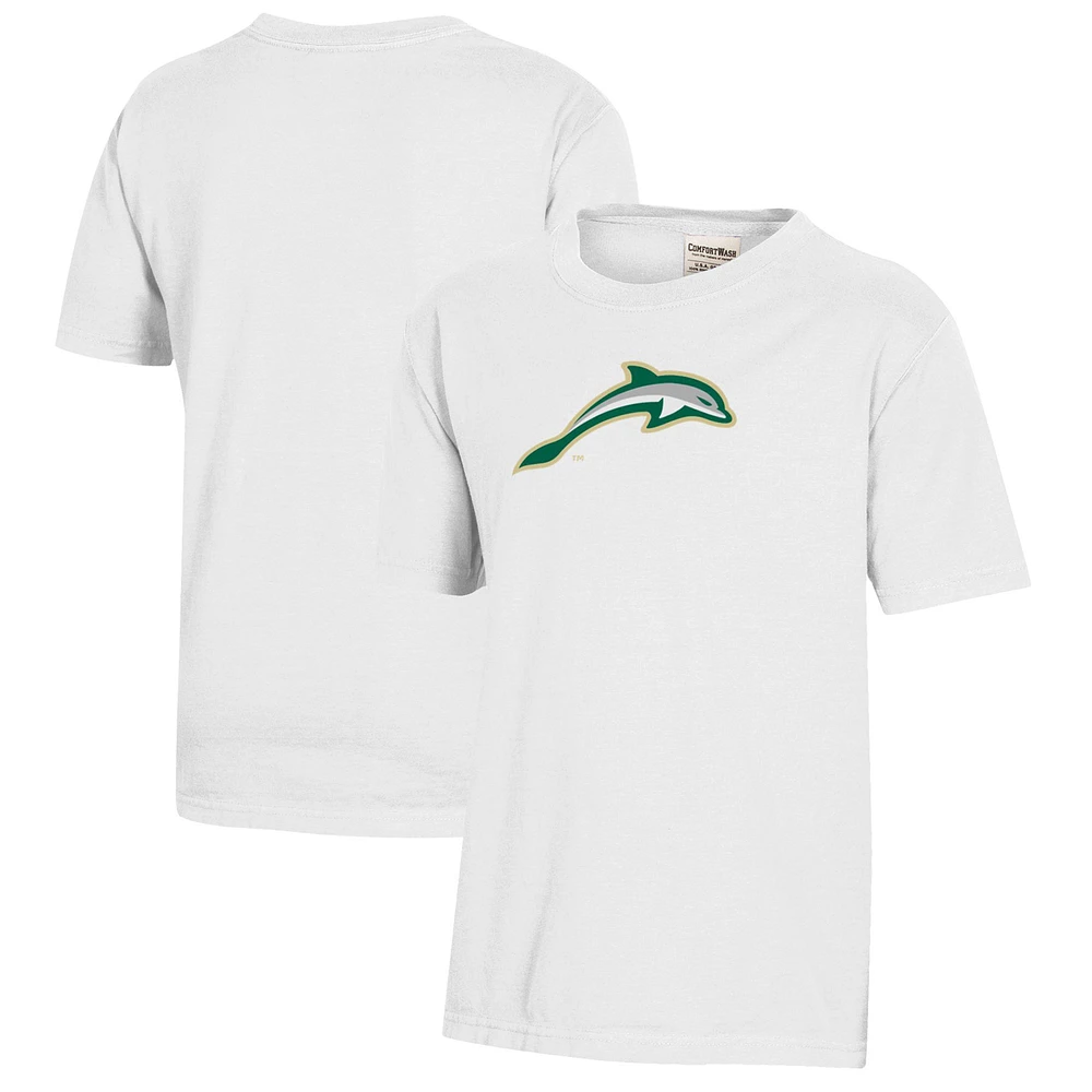 Youth White JU Dolphins Logo Comfort Wash T-Shirt