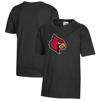 Youth Black Louisville Cardinals Logo Comfort Wash T-Shirt
