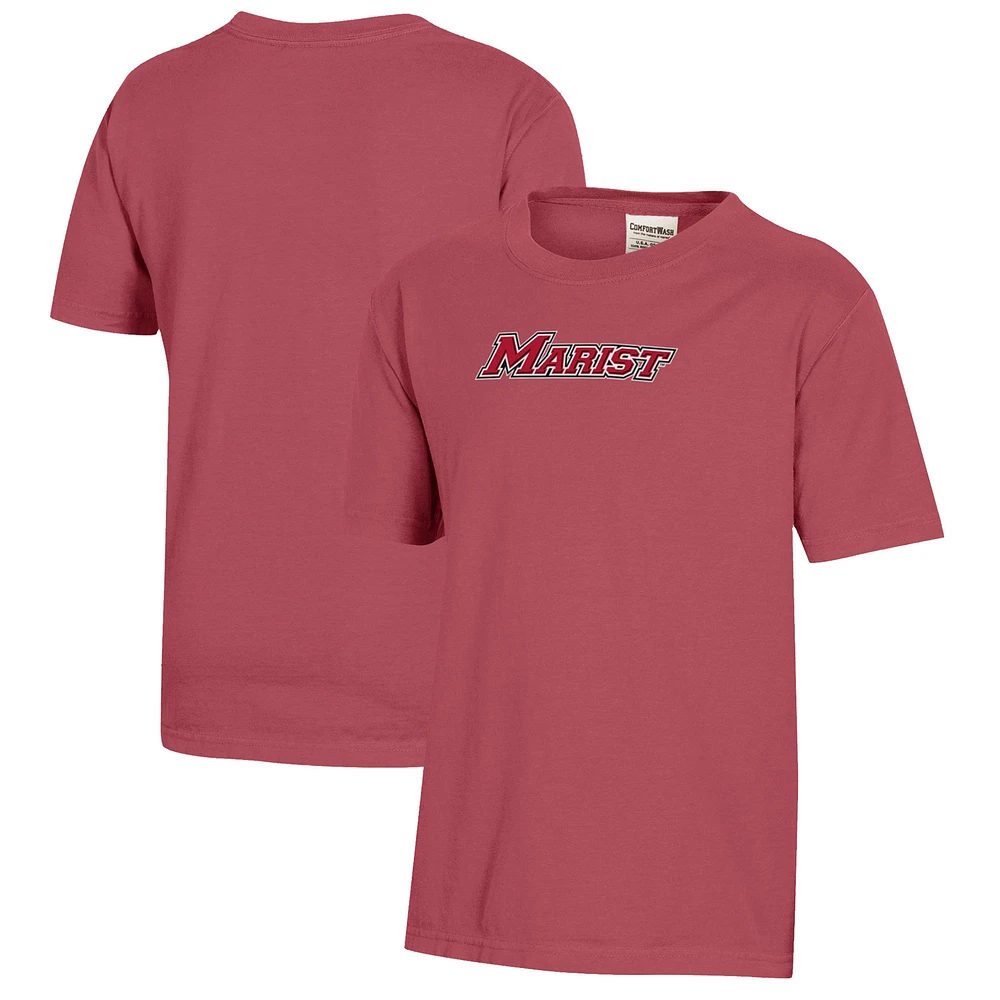 Youth Red Marist Foxes Logo Comfort Wash T-Shirt