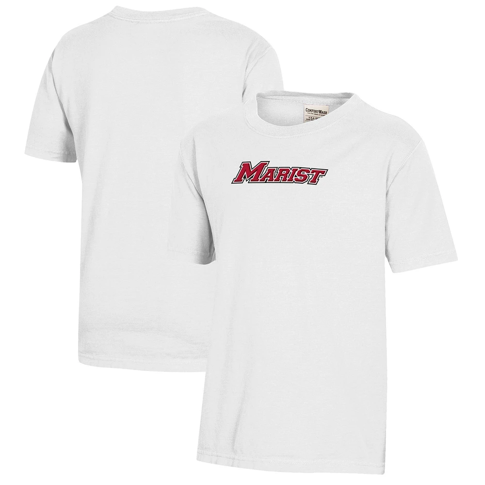 Youth White Marist Red Foxes Logo Comfort Wash T-Shirt