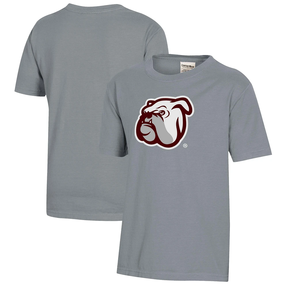 Youth Gray Mississippi State Bulldogs Logo Comfort Wash T-Shirt