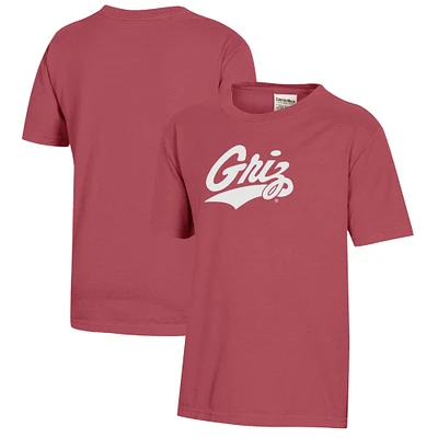 Youth  Maroon Montana Grizzlies Logo Comfort Wash T-Shirt