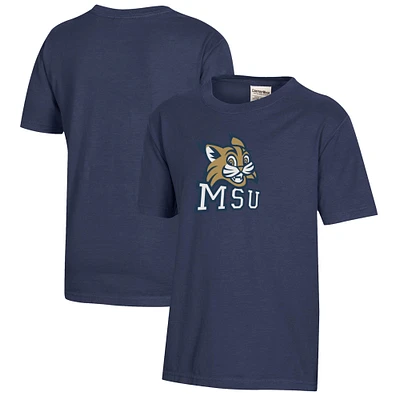 Youth  Heather Navy Montana State Bobcats Logo Comfort Wash T-Shirt
