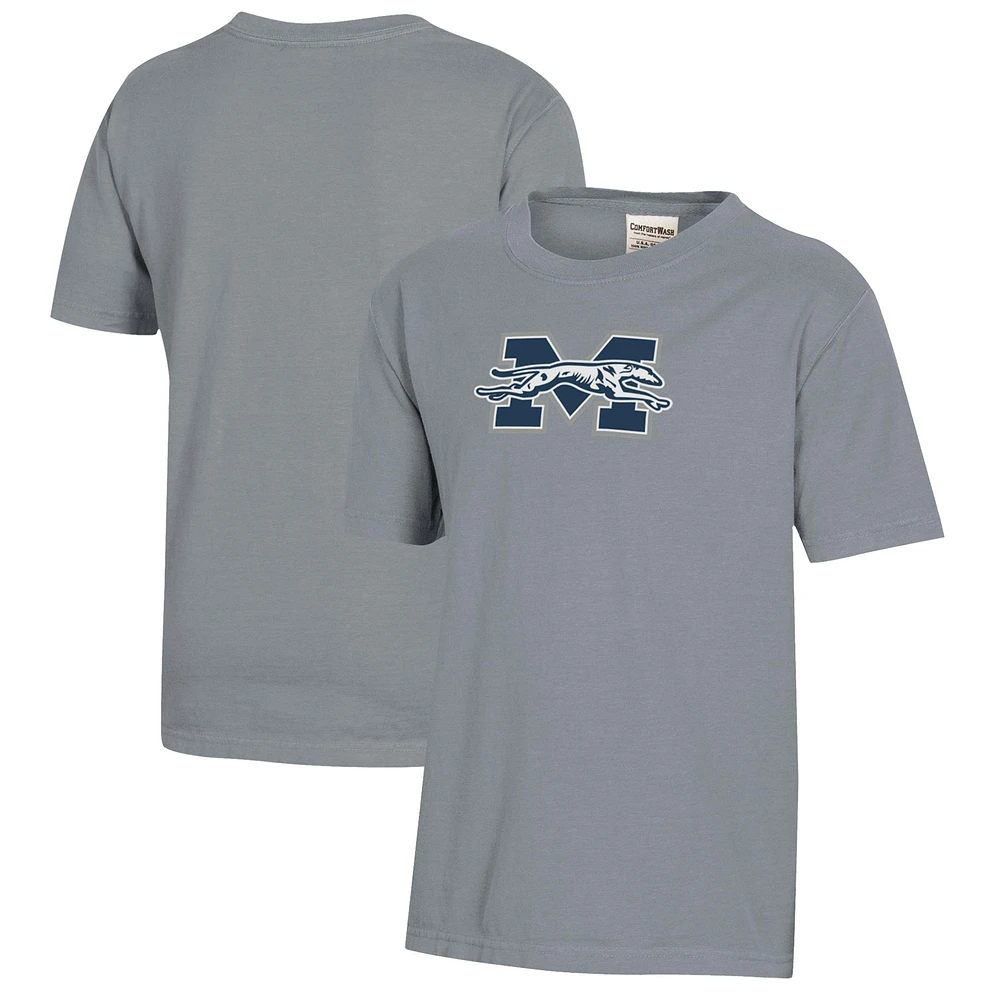 Youth Gray Moravian Greyhounds Logo Comfort Wash T-Shirt
