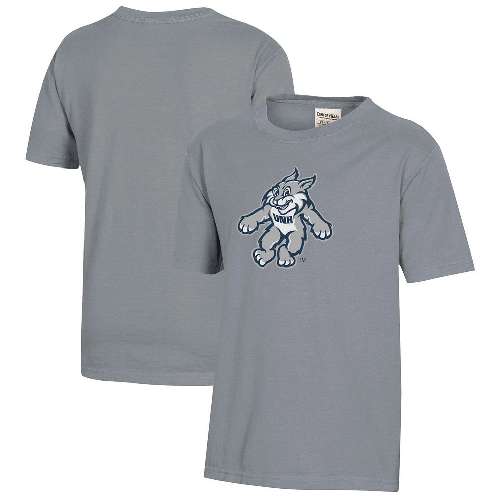 Youth Gray New Hampshire Wildcats Logo Comfort Wash T-Shirt