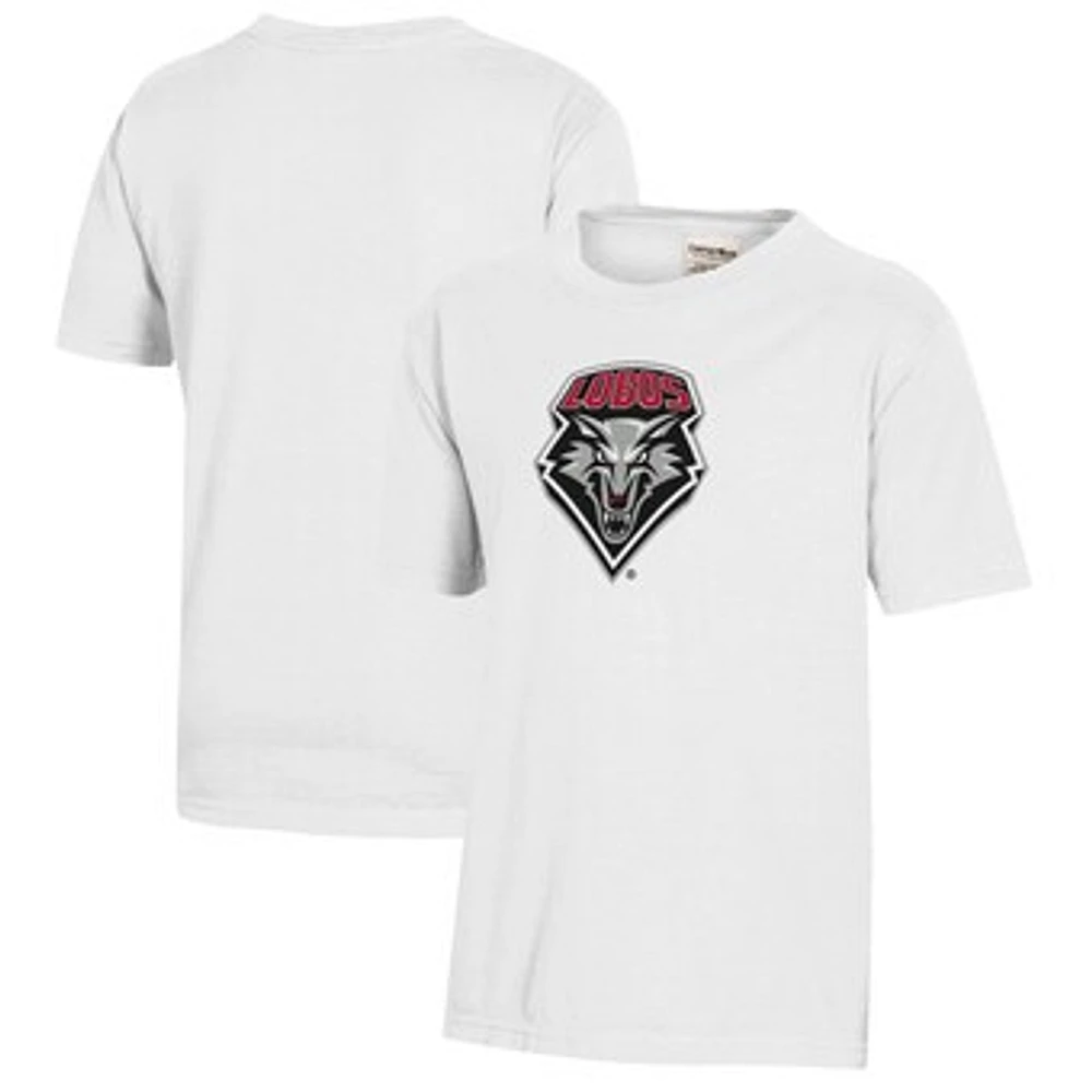 Youth White New Mexico Lobos Logo Comfort Wash T-Shirt