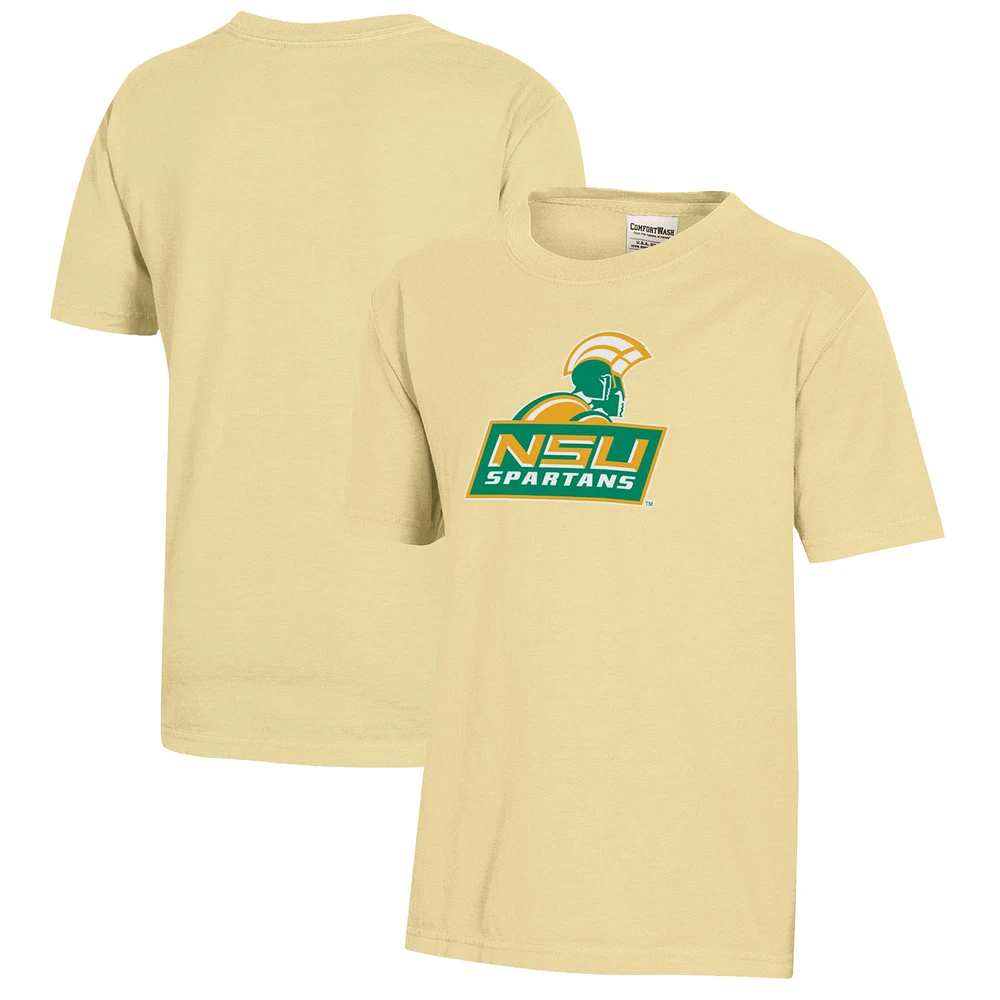 Youth Gold Norfolk State Spartans Logo Comfort Wash T-Shirt