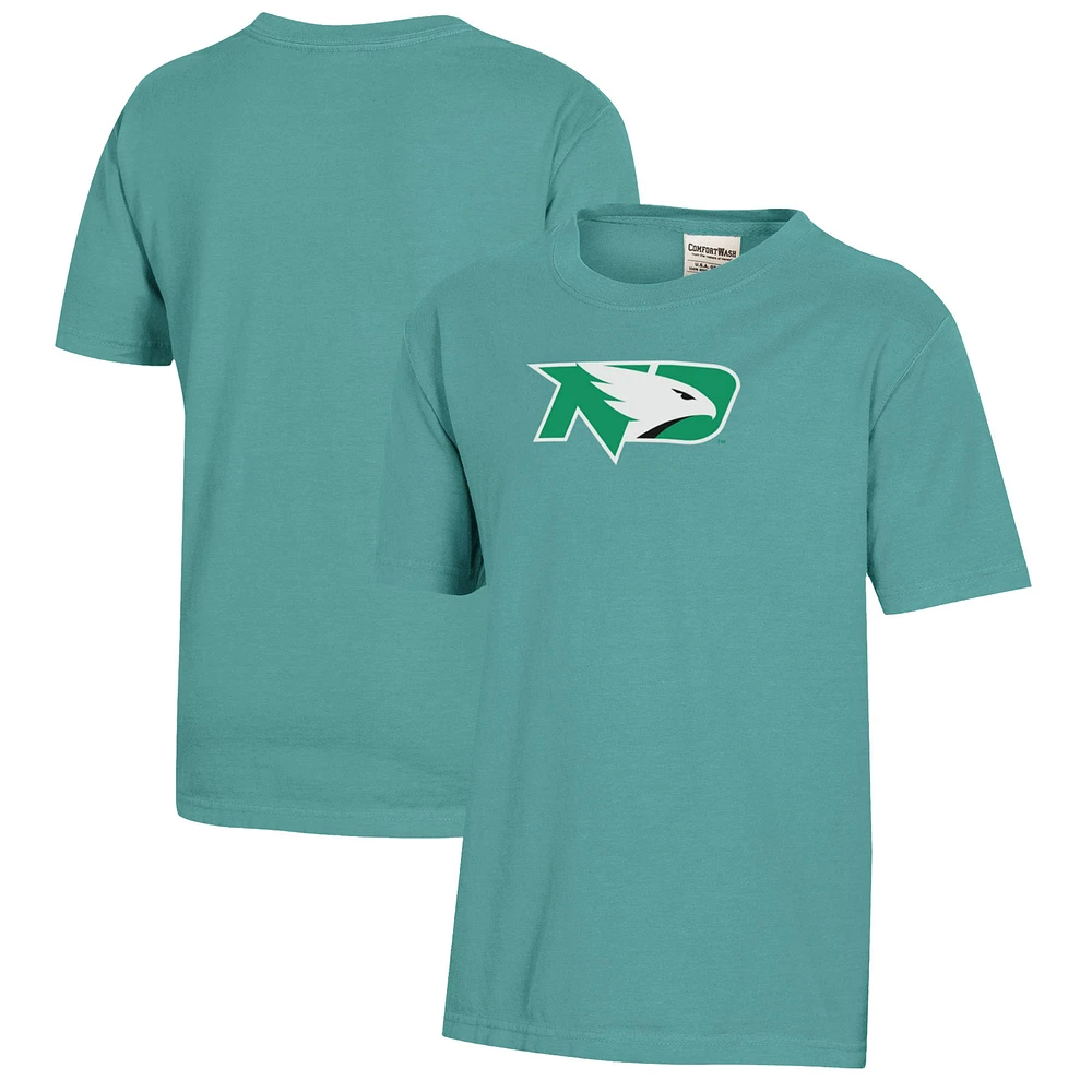 Youth Kelly Green North Dakota Logo Comfort Wash T-Shirt