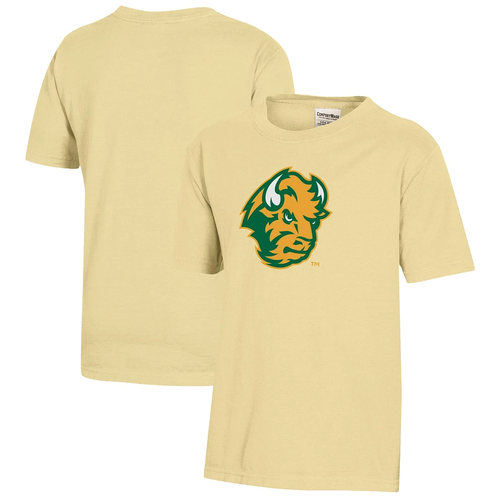 Youth Yellow NDSU Bison Logo Comfort Wash T-Shirt