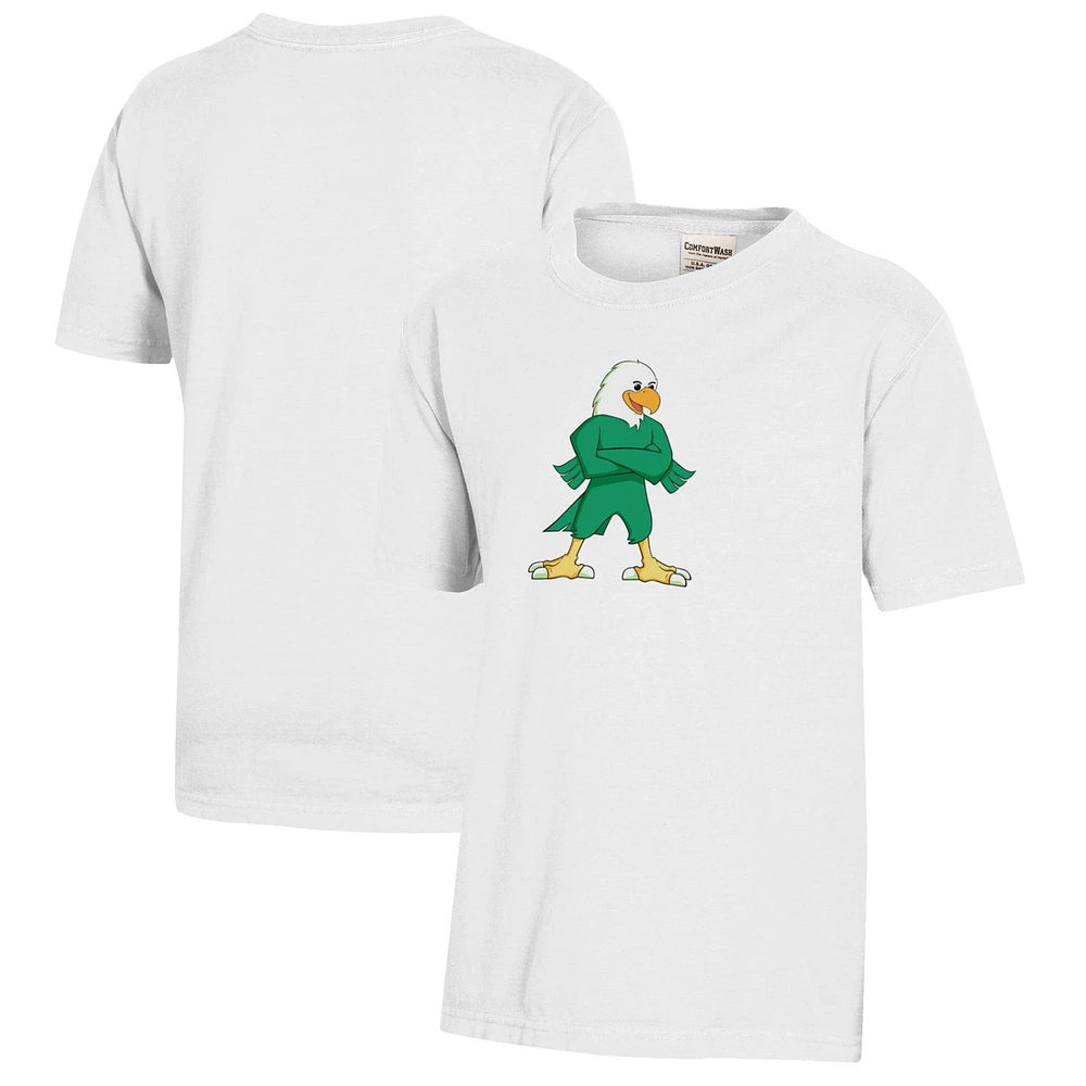 Youth White North Texas Mean Green Logo Comfort Wash T-Shirt
