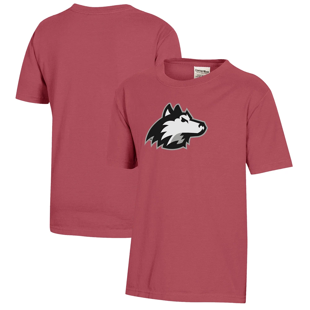 Youth Cardinal Northern Illinois Huskies Logo Comfort Wash T-Shirt