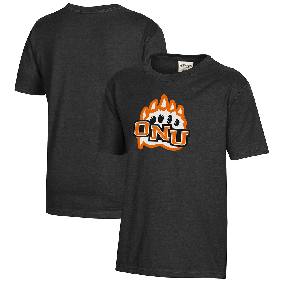 Youth Black Ohio Northern Polar Bears Logo Comfort Wash T-Shirt