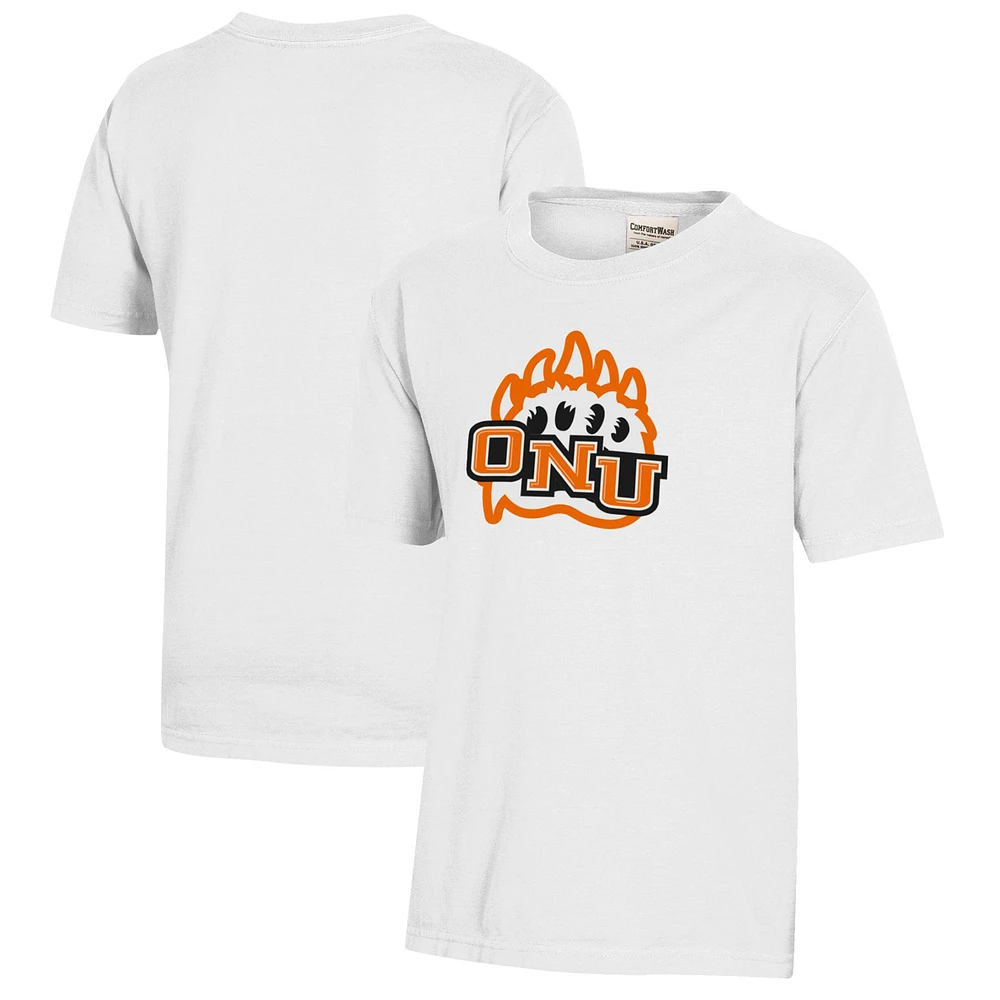 Youth White Ohio Northern Polar Bears Logo Comfort Wash T-Shirt
