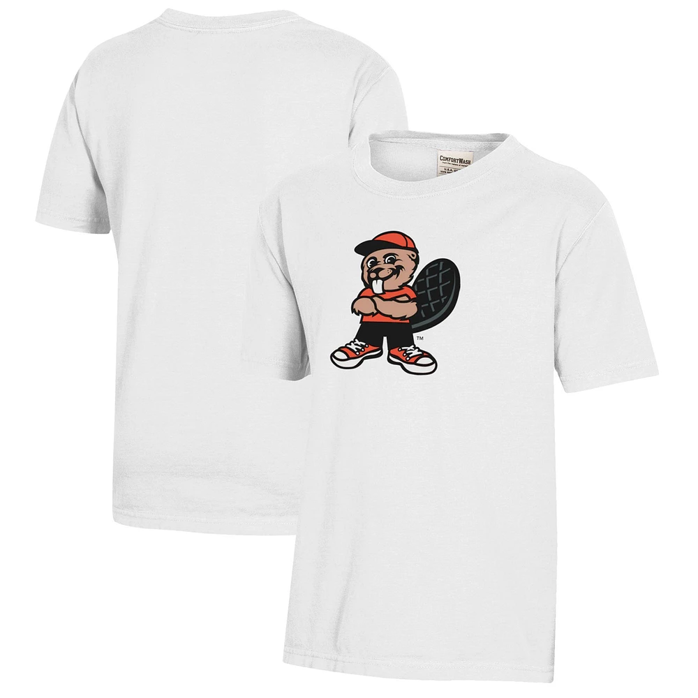 Youth White Oregon State Beavers Logo Comfort Wash T-Shirt