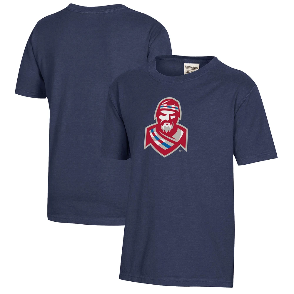 Youth Heather Navy Radford Highlanders Logo Comfort Wash T-Shirt
