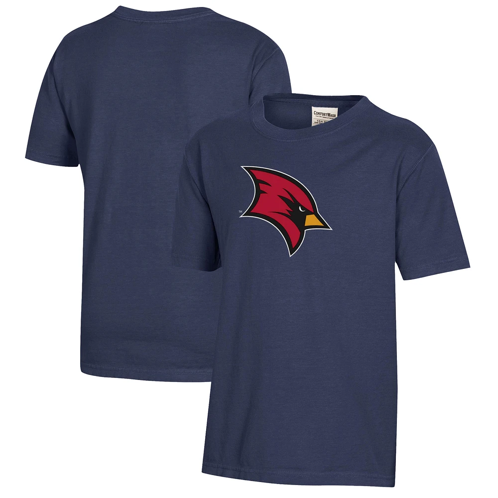 Youth Heather Navy Saginaw Valley State Cardinals Logo Comfort Wash T-Shirt