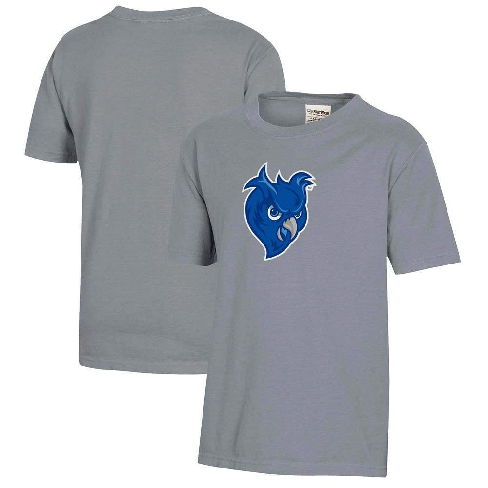 Youth Gray Southern Connecticut State Owls Logo Comfort Wash T-Shirt