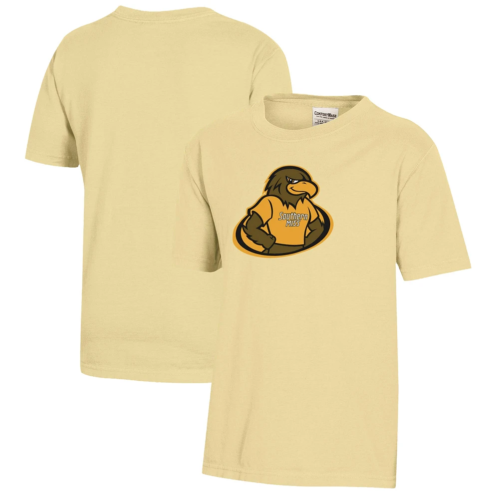 Youth Gold Southern Miss Golden Eagles Logo Comfort Wash T-Shirt