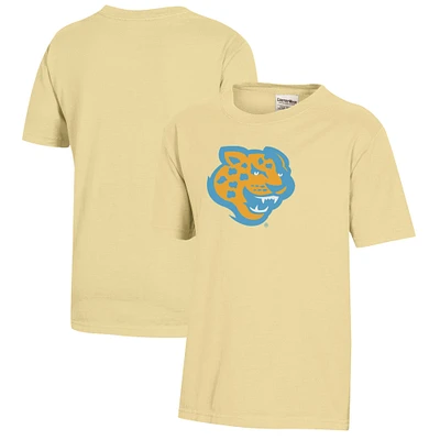 Youth Gold Southern University Jaguars Logo Comfort Wash T-Shirt