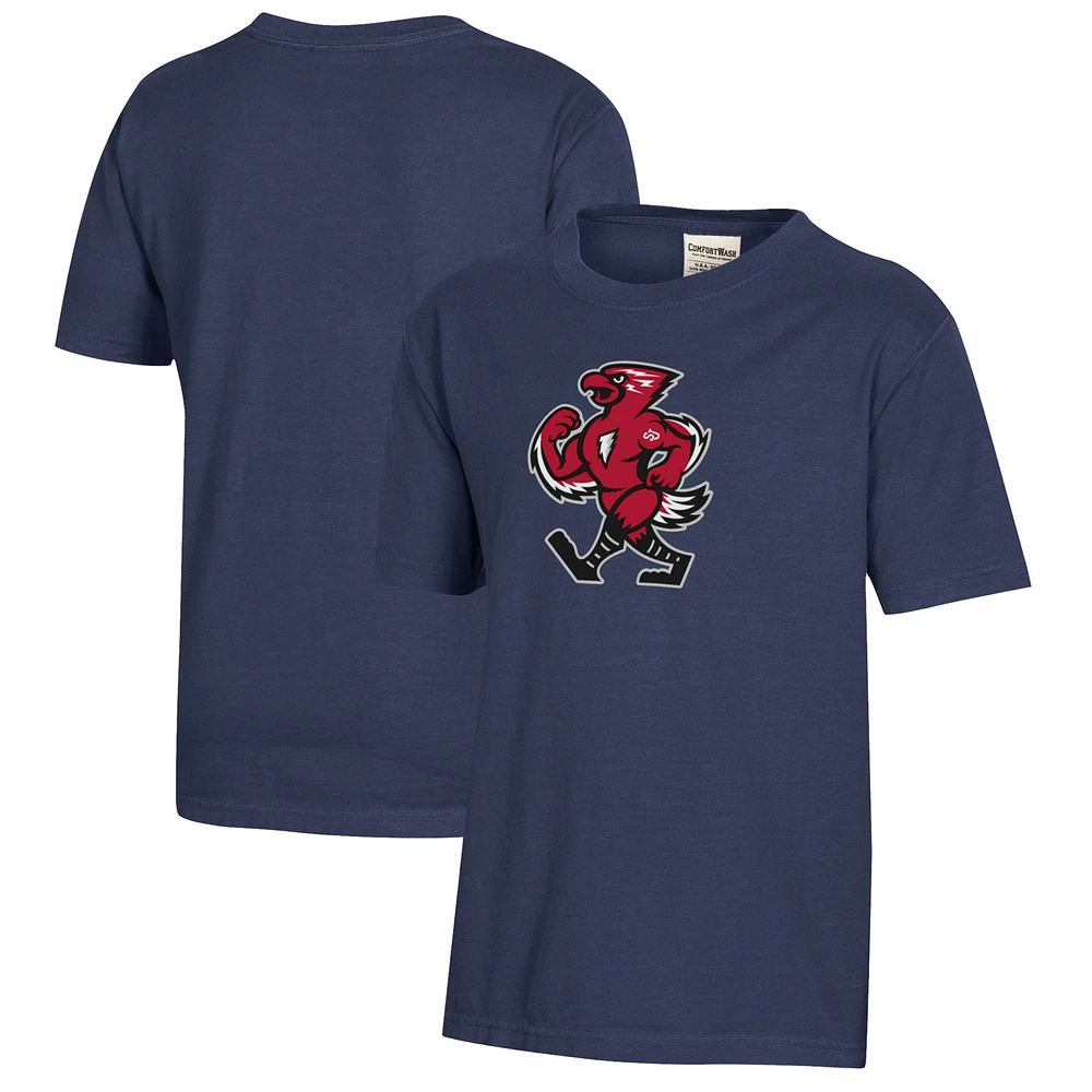 Youth Heather Navy St. John's Red Storm Logo Comfort Wash T-Shirt