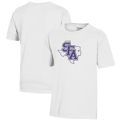 Youth White Stephen F Austin Lumberjacks Logo Comfort Wash T-Shirt