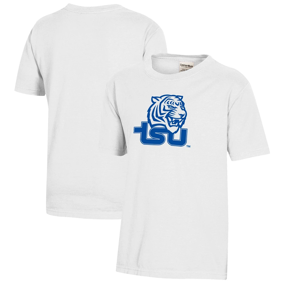 Youth White Tennessee State Tigers Logo Comfort Wash T-Shirt