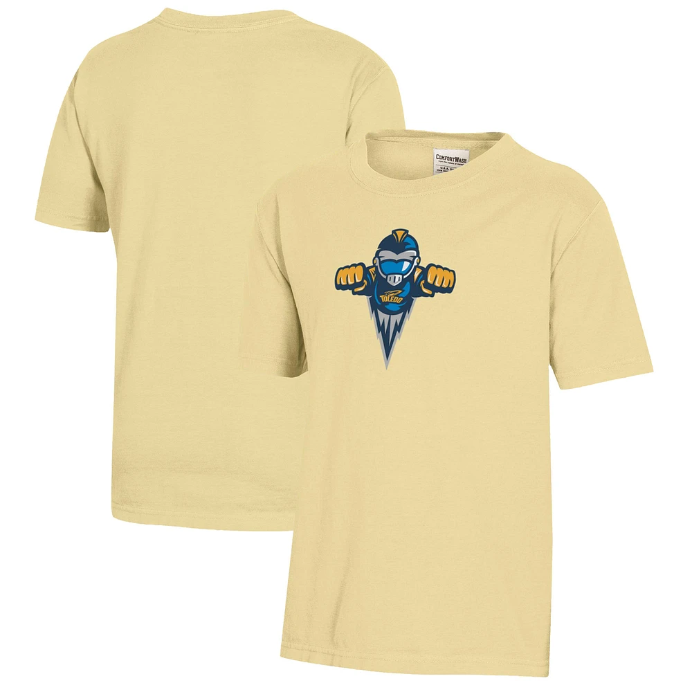 Youth Gold Toledo Rockets Logo Comfort Wash T-Shirt