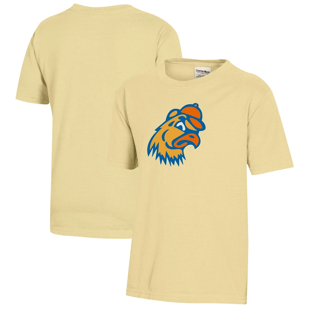 Youth Yellow Trinity Bantams Logo Comfort Wash T-Shirt