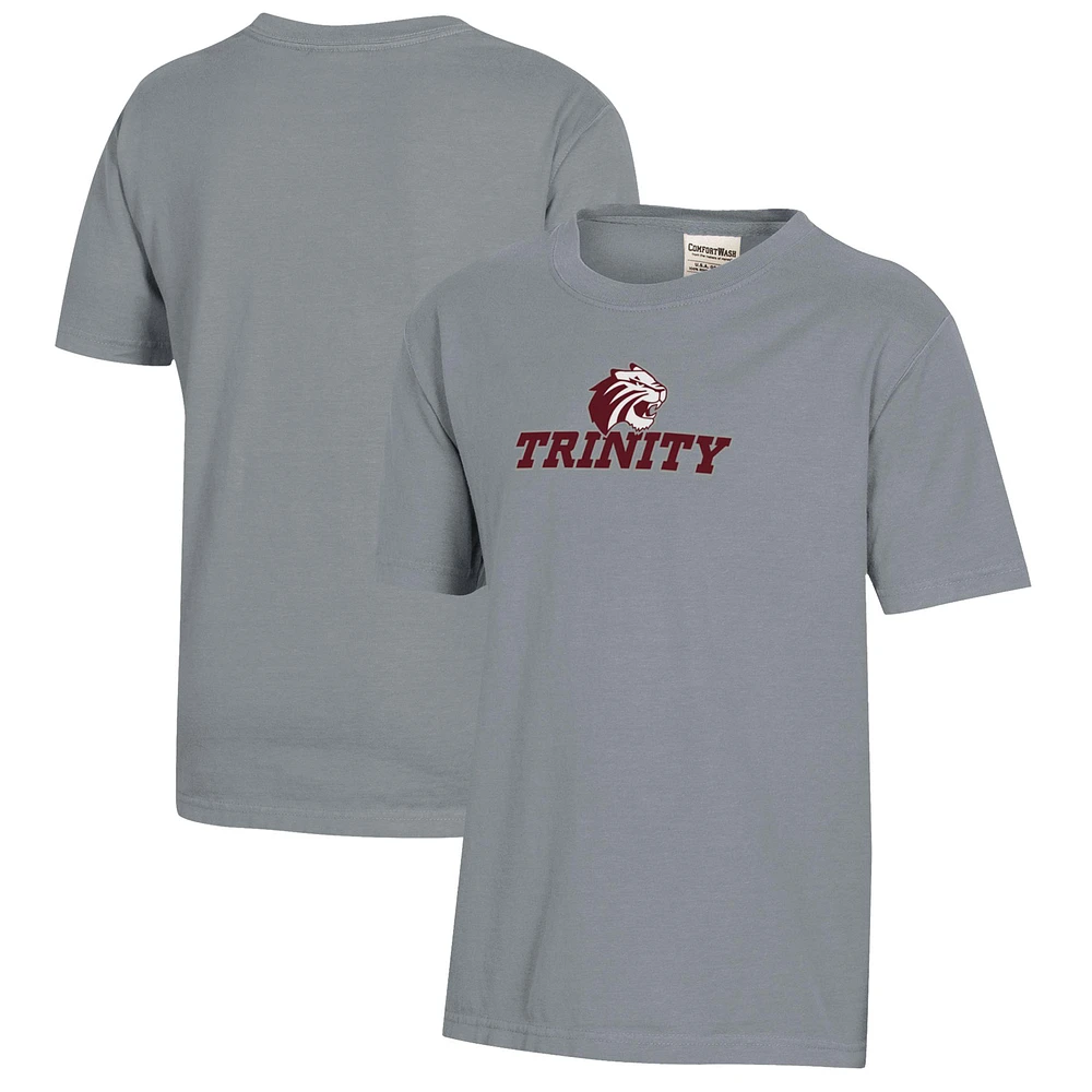 Youth Gray Trinity Tigers Logo Comfort Wash T-Shirt