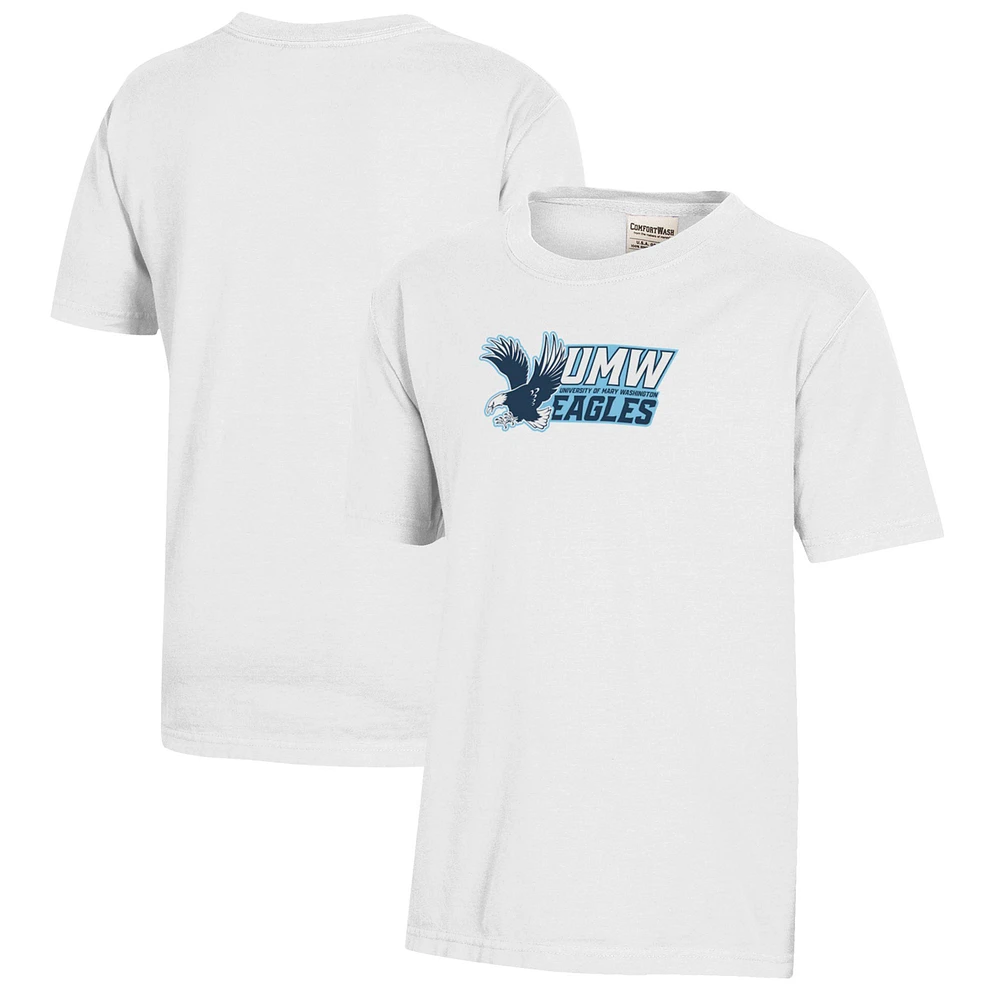 Youth White University of Mary Washington Eagles Logo Comfort Wash T-Shirt