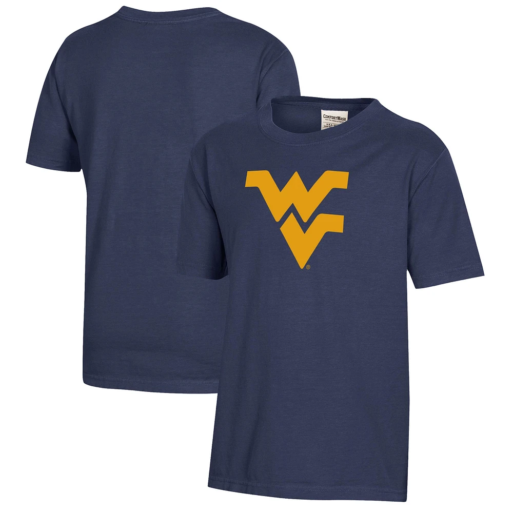 Youth Heather Navy West Virginia Mountaineers Logo Comfort Wash T-Shirt