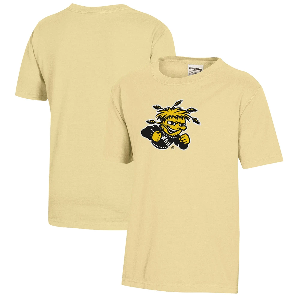 Youth Yellow Wichita State Shockers Logo Comfort Wash T-Shirt