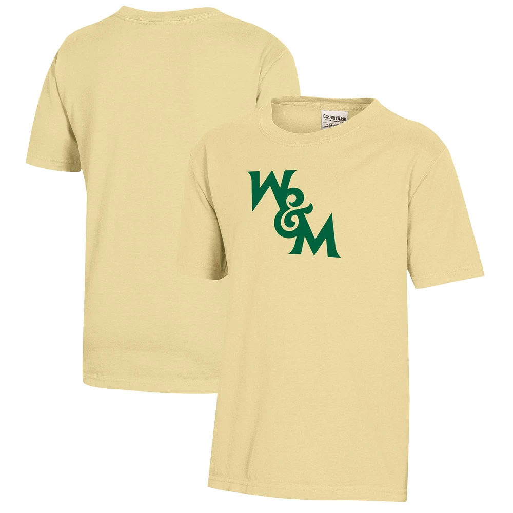 Youth Gold William & Mary Tribe Logo Comfort Wash T-Shirt
