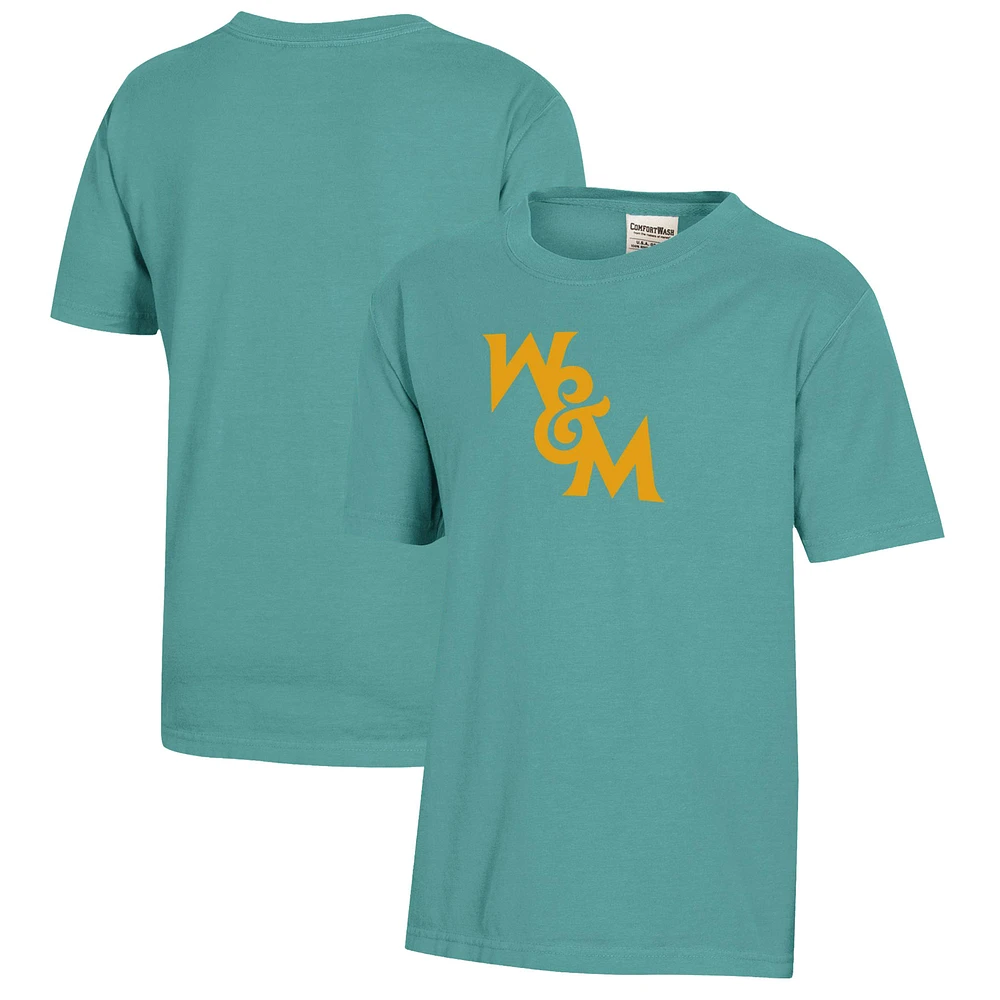 Youth Green William & Mary Tribe Logo Comfort Wash T-Shirt