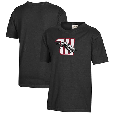 Youth  Black Wittenberg University Tigers Logo Comfort Wash T-Shirt