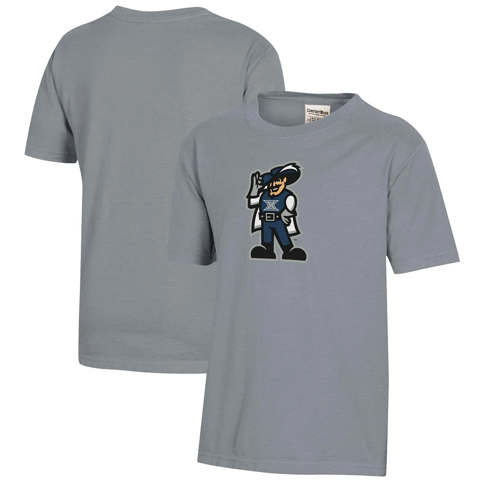 Youth Gray Xavier Musketeers Logo Comfort Wash T-Shirt