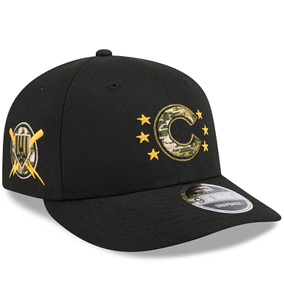Men's New Era Black Chicago Cubs 2024 Armed Forces Day Low Profile 9FIFTY Snapback Hat