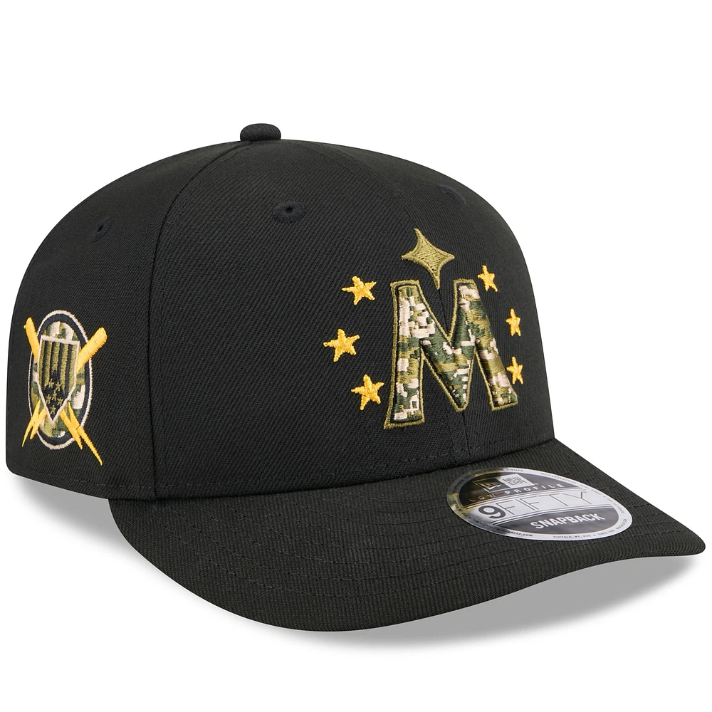 Men's New Era Black Minnesota Twins 2024 Armed Forces Day Low Profile 9FIFTY Snapback Hat