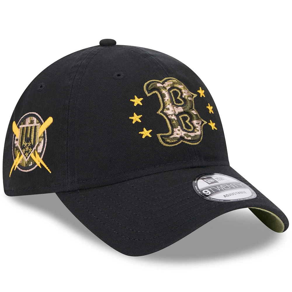 Men's New Era Black Boston Red Sox 2024 Armed Forces Day 9TWENTY Adjustable Hat