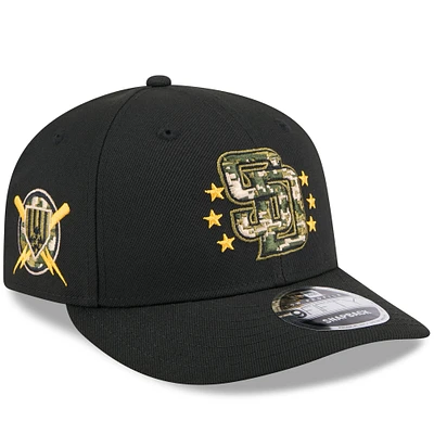 Men's New Era Black San Diego Padres 2024 Armed Forces Day Low Profile 9FIFTY Snapback Hat