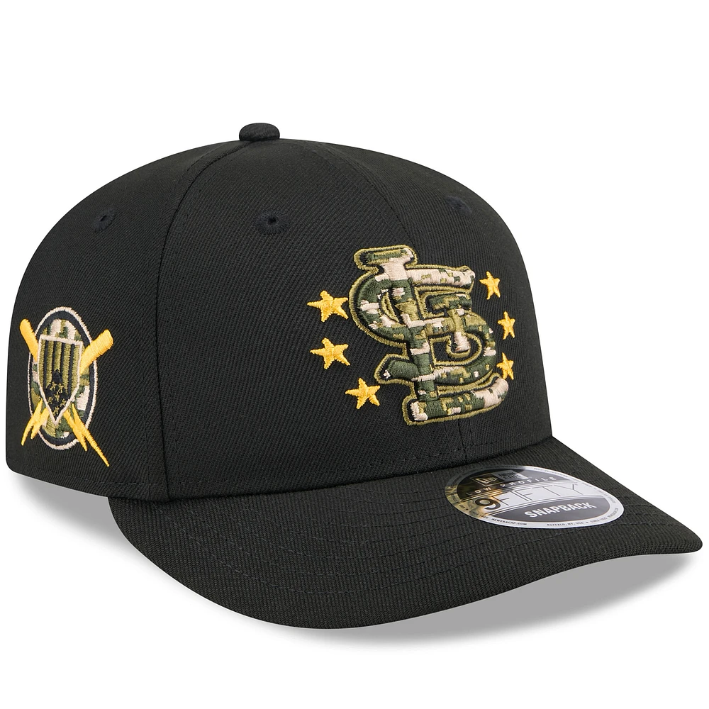 Men's New Era Black St. Louis Cardinals 2024 Armed Forces Day Low Profile 9FIFTY Snapback Hat