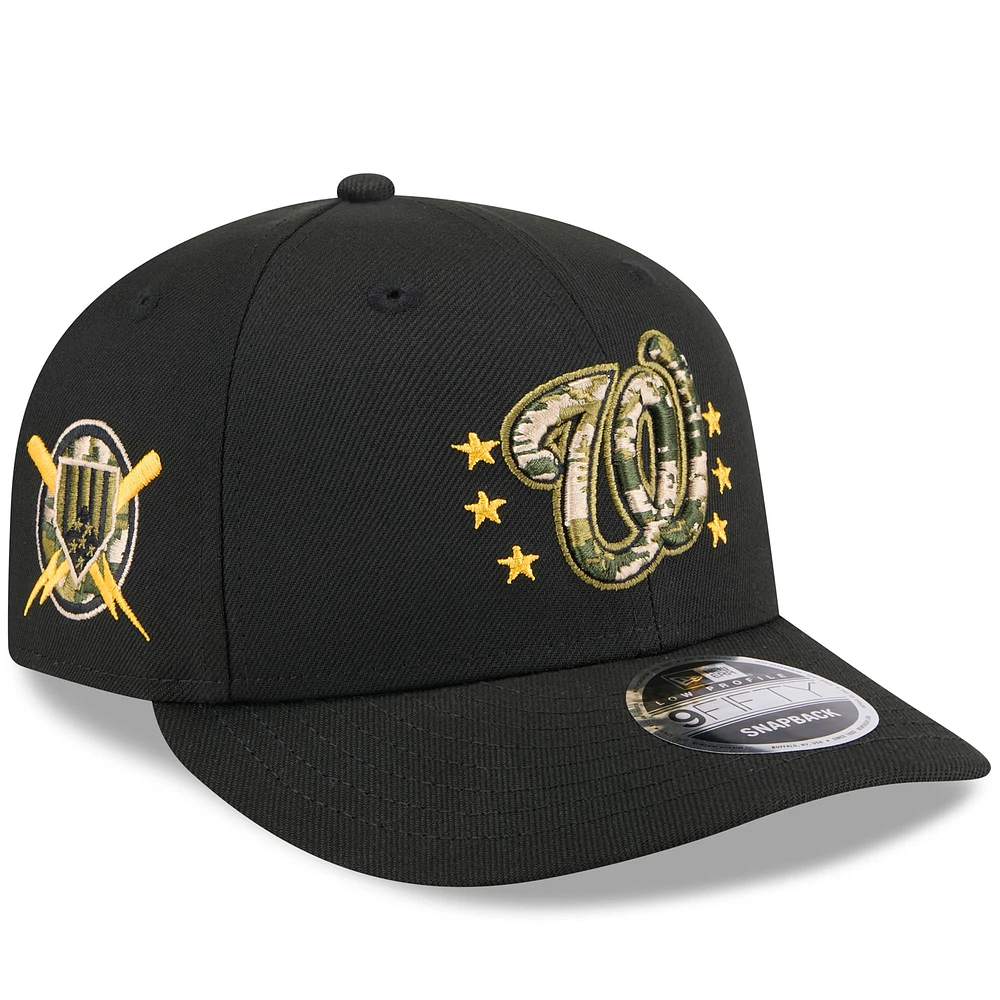 Men's New Era Black Washington Nationals 2024 Armed Forces Day Low Profile 9FIFTY Snapback Hat