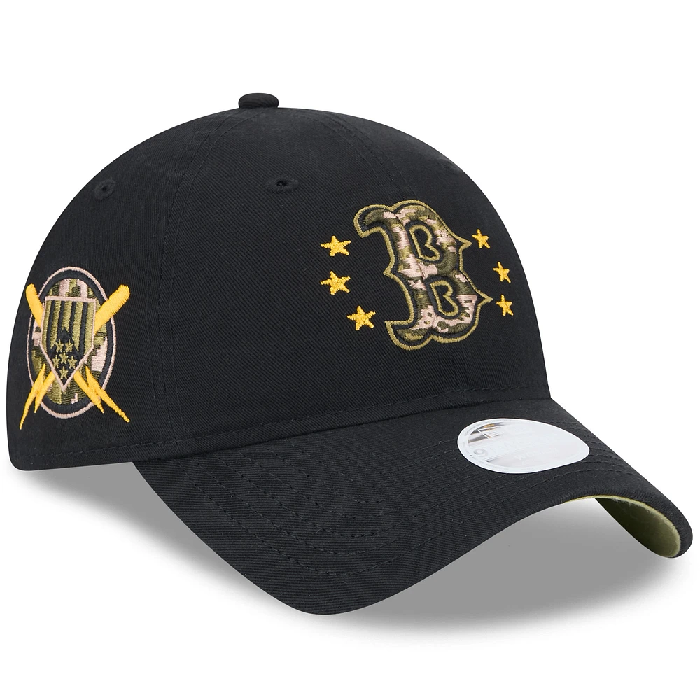 Women's New Era Black Boston Red Sox 2024 Armed Forces Day 9TWENTY Adjustable Hat