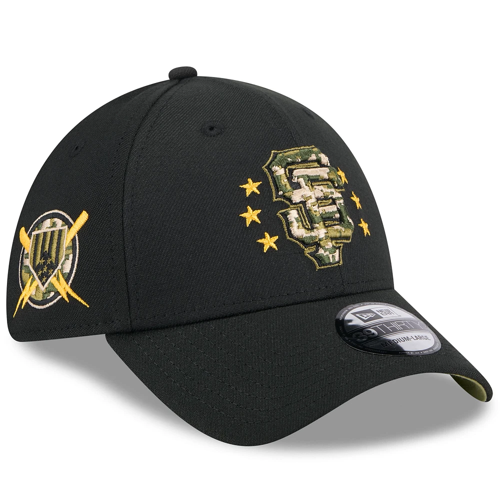 Men's New Era Black San Francisco Giants 2024 Armed Forces Day 39THIRTY Flex Hat