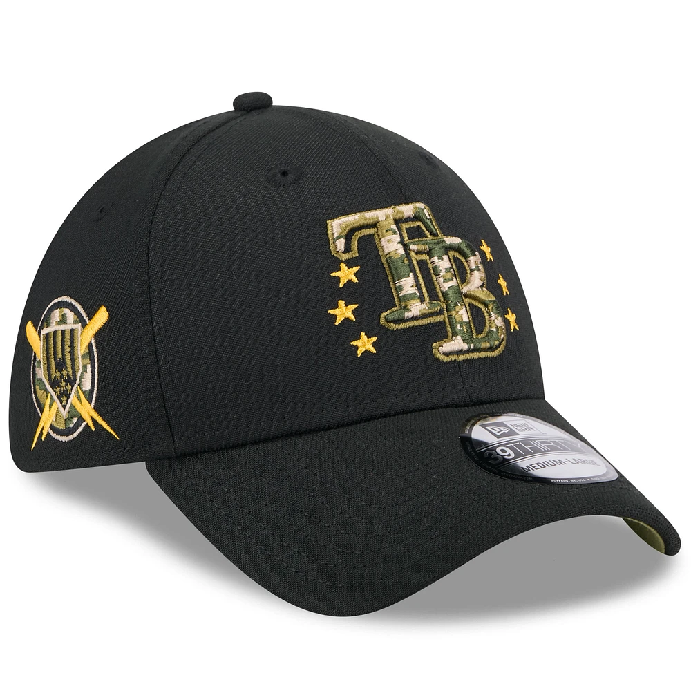 Men's New Era Black Tampa Bay Rays 2024 Armed Forces Day 39THIRTY Flex Hat